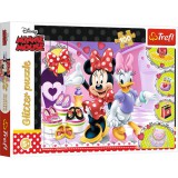 Trefl: Minnie egér csillámos puzzle - 100 darabos