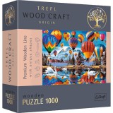Trefl Wood Craft: Színes hőlégballonok 1000db-os prémium fa puzzle (20143) (trefl20143) - Kirakós, Puzzle