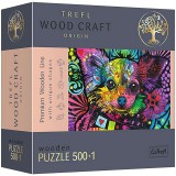 Trefl Wood Craft: Színes kutyakölyök fa puzzle 500+1db-os (20160T) (TR20160T) - Kirakós, Puzzle