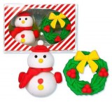 TRENDHAUS Radír Hóember és karácsonyi ajtódísz szett