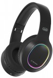 Trevi DJ 12E60 BT vezeték nélküli fejhallgató Bluetooth 5.3, Micro SD, LED világítás, fekete