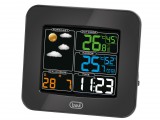 Trevi ME 3165 RC rádióvezérelt időjárás állomás színes LCD kijelzővel, vezeték nélküli kültéri szenzorral, fekete