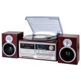 Trevi TT 1072 E fekete retro bakelit lemezjátszó/Mini HiFi rendszer (TT 1072 E BLACK)
