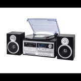 Trevi TT 1072E mini HiFi és Bakelit Vinyl lemezlejátszó - Fekete-Ezüst (TT 1072 E WOOD)