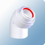 Tricox PAKÖ602C pps/alu 80/125 2db könyök 45 fok