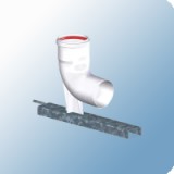 Tricox PBK20 pps 80 bekötő könyök és tartó sín