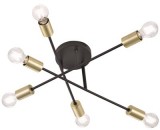 TRIO 606700632 Cross 40W E27 Mennyezeti lámpatest Fekete