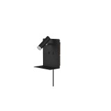 TRIO ELEMENT fali lámpa, polc funkcióval, fekete, 3000K melegfehér, beépített LED, 240 lm, TRIO-222570232