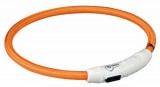 Trixie 12703 Világító nyakörv gyűrű USB-ről tölthető, narancs XS-S