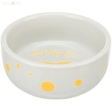 TRIXIE 60738 kerámia tál tengerimalac 250 ml/11 cm szürke/sárga mintával