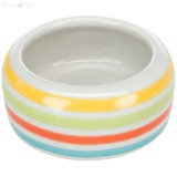 TRIXIE 60805 peremes kerámia tál egér/hörcsög 50 ml/8 cm szürke/színes csíkos