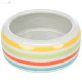TRIXIE 60806 peremes kerámia tál tengerimalac 200 ml/11 cm szürke/színes csíkos