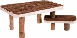 Trixie asztal formájú fa bújó platform fellépővel nyulaknak, tengerimalacoknak (37 × 17 × 28 cm)