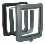 TRIXIE cica ajtó XL 24x28 cm 4 állású (macskaajtó 17,7-18,7 cm) szürke