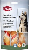 Trixie Denta Fun barbecues és csirkés csavart rágórudak kutyáknak (3 x 12 cm) 110gr