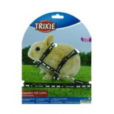 TRIXIE Hám pórázzal törpenyúlnak, fekete - S