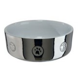 TRIXIE Kerámia kutyatál, ezüstös - 0,8 l