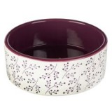 TRIXIE Kerámia kutyatál fehér - borvörös 0,8 L