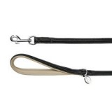 TRIXIE King Of Dogs kutyapóráz, fekete bézs, bőr M-L/1m