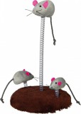 Trixie macskajáték rúgókra rögzített plüss egerekkel (15 x 22 cm)