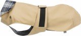 Trixie Paris vízálló bézs kutyakabát kivehető flanel béléssel, kockás mintával (L | Haskörméret: 55-75 cm | Háthossz: 55 cm | Nyakkörméret: 42-54 cm)