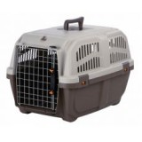 TRIXIE SKUDO 3 műanyag hordozó, barnás-szürke, 40 x 39 x 60 cm