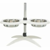 Trixie Tál Szett Melamine Állvánnyal/ Rozsdamentes Acél 2x2.4L/25cm Fehér