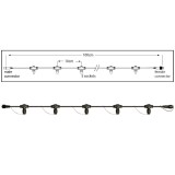 TRONIX 010-006 elosztó, 5 férőhelyes, 1 m, fekete, IP44