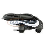 TRONIX 010-017 svájci hálózati csatlakozókábel fényfüggönyhöz, fekete, IP44, 1.5m, max. 6000 LED-hez