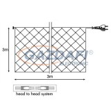 TRONIX 033-048 LED-es fényfüggöny, 3x3 m, 750 LED, fekete kábel, meleg fehér fény, IP44