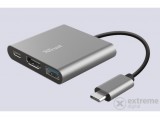 Trust 23772 Dalyx 3 az 1 -ben több aljzatos (USB, HDMI, USBC) USB-C adapter, átalakító