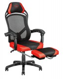 Trust Gaming GXT 706 Rona, Max. 120 kg, PU bőr, Lábtámasz, Fekete-Piros gaming szék