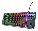 Trust GXT 833 Thado TKL gamer billentyűzet Játék QWERTY Amerikai angol Fekete