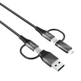 Trust Keyla 4in1 USB-C és micro-USB - USB-C és USB-A kábel 1m fekete (23573) (tr23573) - Adatkábel