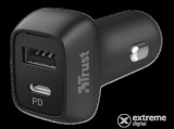 Trust Qmax 30W Ultra-Fast autós töltő, fekete
