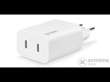 TTEC 2SCS27B SmartCharger Duo hálózati töltő kettős USB-C csatlakozással 40W - fehér