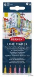 Tűfilc készlet, 0,3 mm, DERWENT 'Line Marker', 6 különböző szín