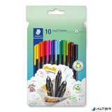 Tűfilc készlet, 0,3 mm, STAEDTLER "Triplus 334", 10 különböző szín