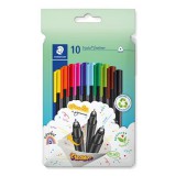 Tűfilc készlet, 0,3 mm, STAEDTLER Triplus 334, 10 különböző szín (TS334C10)