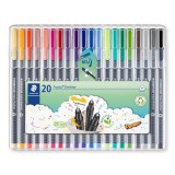 Tűfilc készlet, 0,3 mm, STAEDTLER Triplus 334, 20 különböző szín (TS334SB20)