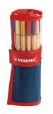 Tűfilc készlet, 0,4 mm, felcsavarható szett, STABILO Point 88, 25 különböző szín (TST8825021)