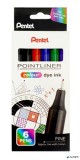 Tűfilc készlet, 0,4 mm, PENTEL 'Pointliner', 6 különböző szín