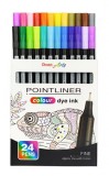 Tűfilc készlet, 0,4 mm, PENTEL Pointliner, 24 különböző szín (PENS4024)