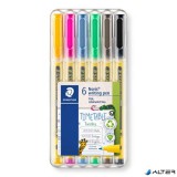 Tűfilc készlet, 0,6 mm, STAEDTLER 'Noris® 307', 6 különböző szín
