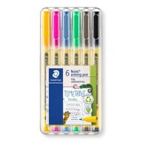 Tűfilc készlet, 0,6 mm, STAEDTLER Noris&reg; 307, 6 különböző szín (TS307SB6)