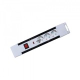 Túlfeszültség védett hálózati elosztó, kapcsolós, 3 aljzat, 2 m