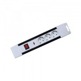 Túlfeszültség védett hálózati elosztó, kapcsolós, 3 aljzat, 2 m