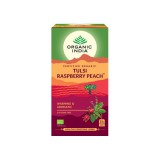 Tulsi RASPBERRY PEACH Málna Őszibarack, filteres bio tea, 25 filter - Organic India