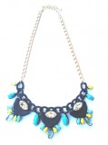 Türkiz-fekete Statement nyaklánc