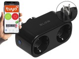 TUYA fekete WiFi-vezérelt intelligens dupla aljzat